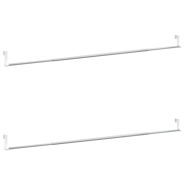 Gardinenstangen 2 Stk. Weiß und Silbern 90-135 cm Aluminium