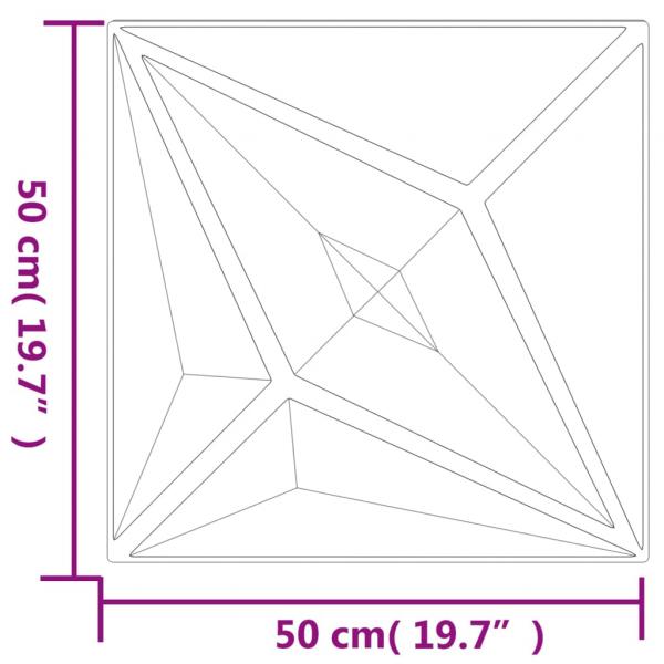 Wandpaneele 48 Stk. Weiß 50x50 cm XPS 12 m² Stern