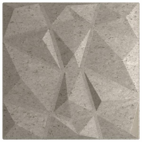 Wandpaneele 48 Stk. Betongrau 50x50 cm XPS 12 m² Diamant