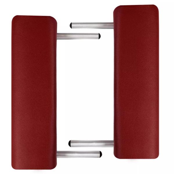 Massagetisch mit Aluminiumrahmen Klappbar 2 Zonen Rot