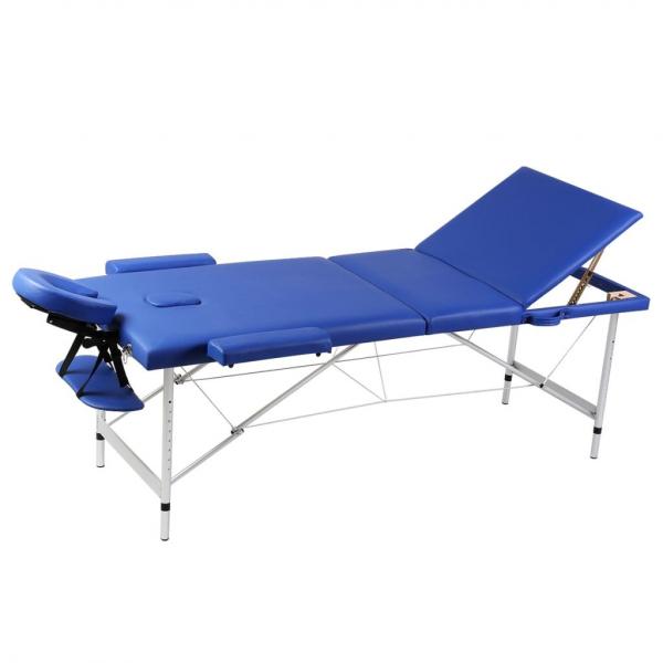 ARDEBO.de - Massagetisch mit Aluminiumrahmen, faltbar 3 Zonen Blau