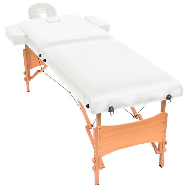 Massageliege 2-Zonen Klappbar 10 cm Sitz Weiß