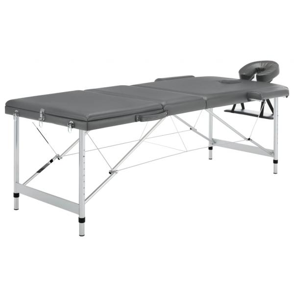 ARDEBO.de - Massagetisch mit 3 Zonen Aluminiumrahmen Anthrazit 186×68 cm