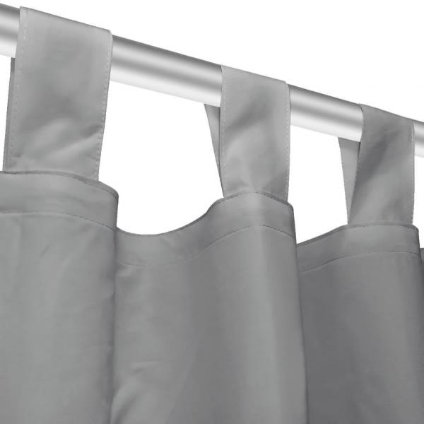 Vorhänge aus Mikro-Satin 2 Stk. mit Schlaufen 140×245 cm Grau