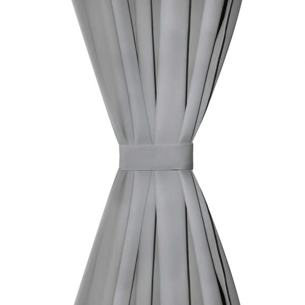 Vorhänge aus Mikro-Satin 2 Stk. mit Schlaufen 140×245 cm Grau