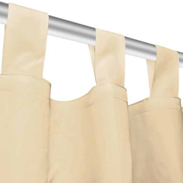 Vorhänge aus Mikro-Satin 2 Stk. mit Schlaufen 140×225 cm Beige