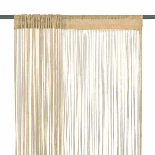 ARDEBO.de - Fadenvorhänge 2 Stk. 100 x 250 cm Beige