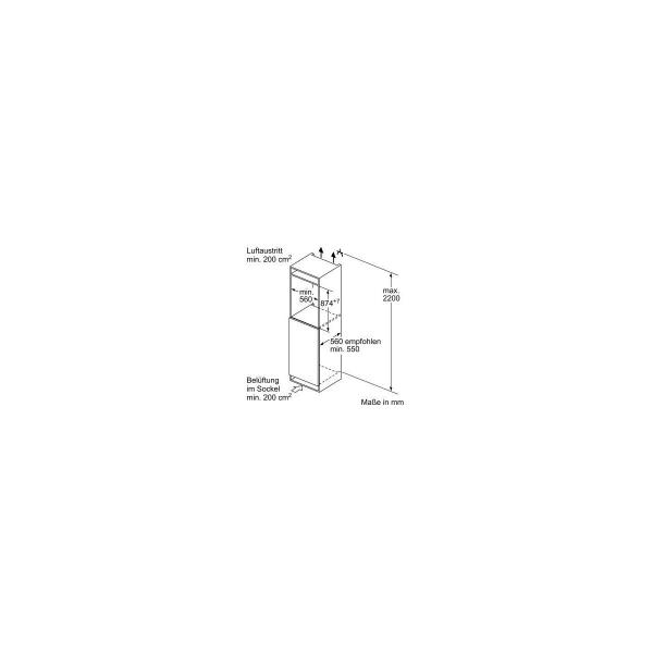 Bosch KIR21NSE0 Vollraumkühlschrank, Nischenhöhe 88 cm, 136L, Schlepptürtechnik, Schnellkühlenfunktion, Multi Box XXL, Eco Airflow, LED Beleuchtung