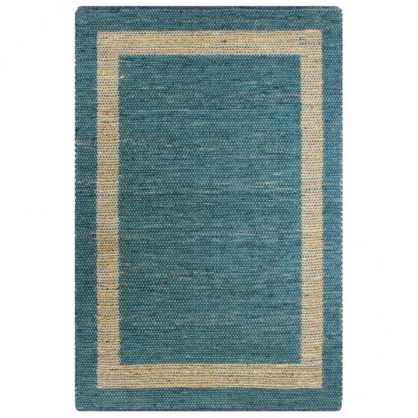 ARDEBO.de - Teppich Handgefertigt Jute Blau 120x180 cm