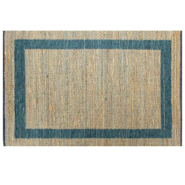 Teppich Handgefertigt Jute Blau 120x180 cm