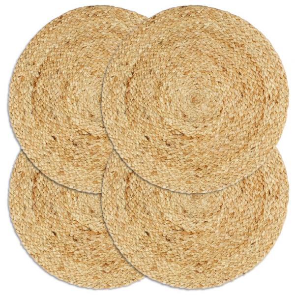 ARDEBO.de - Tischsets 4 Stk. Natur 38 cm Rund Jute