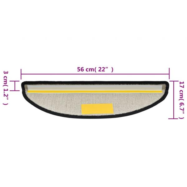 15 Stk. Treppenmatten Anthrazit 56 x 17 x 3 cm