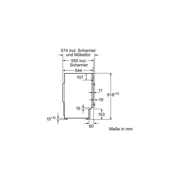 Bosch WIW28443 8kg Einbau Waschmaschine, 60cm breit, 1400 U/min, LED-Display, Unwuchtkontrolle, Mengenerkennung, AquaStop, weiß