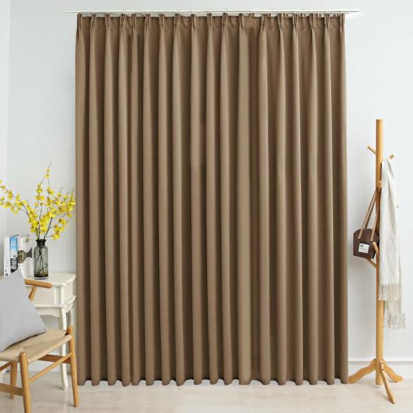 ARDEBO.de - Verdunkelungsvorhang mit Haken Taupe 290 x 245 cm