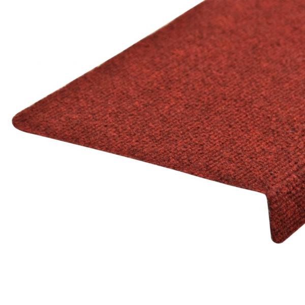 Treppenmatten 15 Stk. Nadelvlies 65x21x4 cm Rot