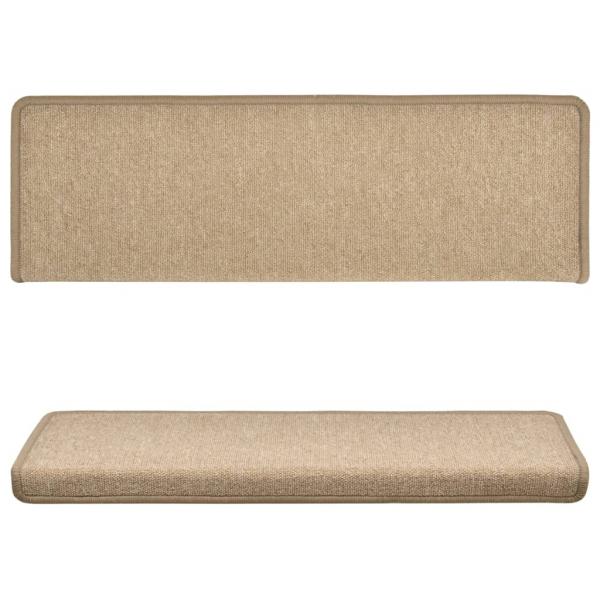 Teppich-Treppenstufen 15 Stk. 65x21x4 cm Taupe