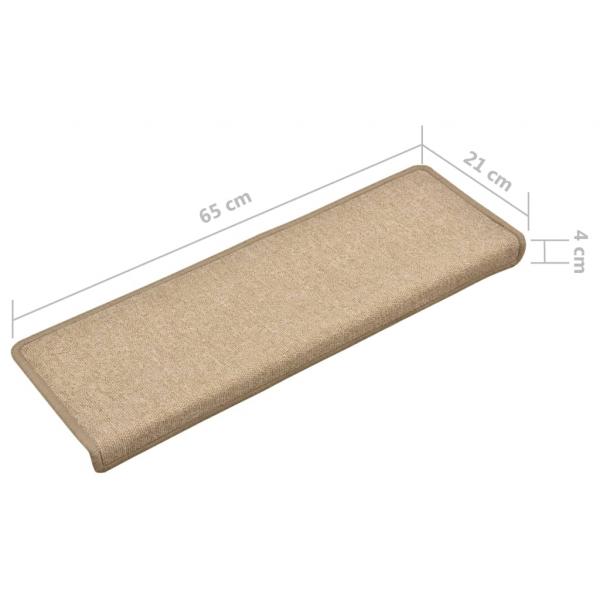 Teppich-Treppenstufen 15 Stk. 65x21x4 cm Taupe