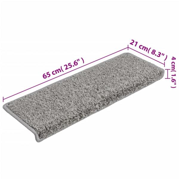 Teppich-Treppenstufen 15 Stk. 65x21x4 cm Grau