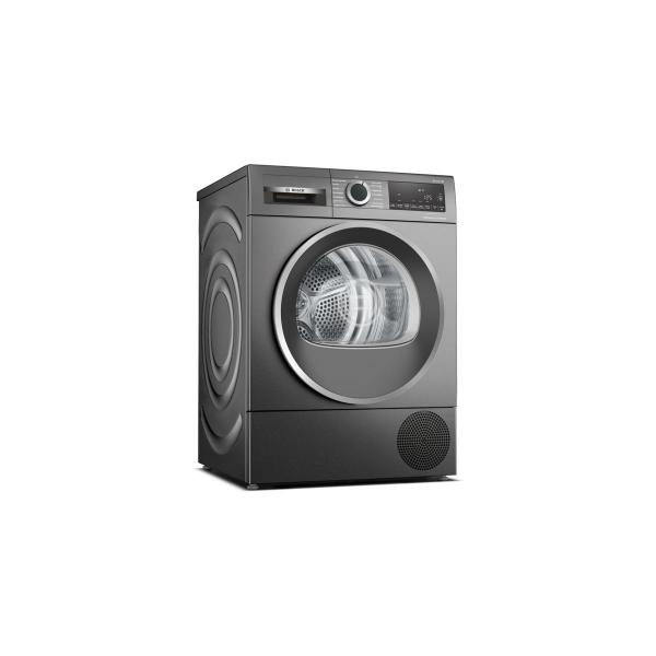 Bosch WQG2450R10 Serie 6 9kg A++ Wärmepumpentrockner, 60cm breit, AutoDry, LED-Display, Verflusungsanzeige, Automatikprogramm, Feuchtigkeitssensor, silber-schwarz