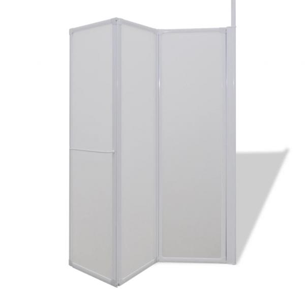 Duschwand L-Form 70x120x137 cm 4-teilig Faltbar 