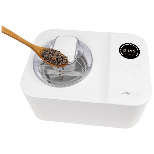 Clatronic ICM 3784 Eiscreme-Maker, 1200 ml, 3 Programme, vollautomatischer Kühlung, weiß (263982)