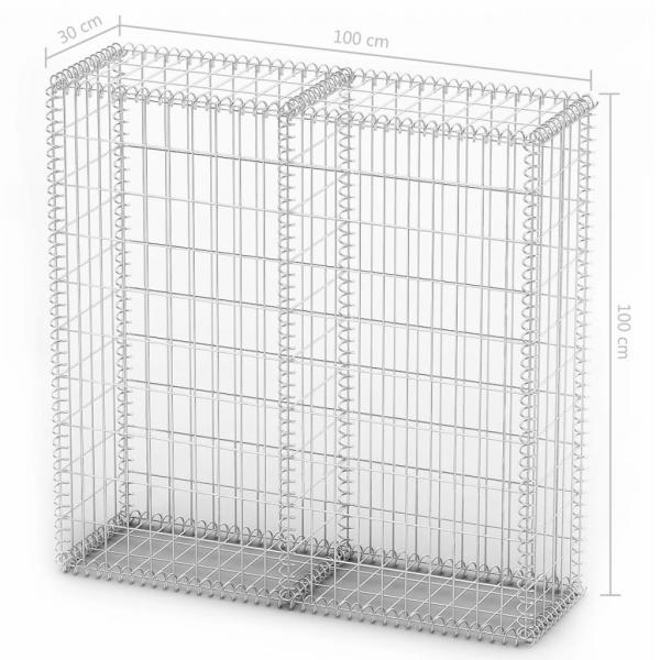 Steinkorb Gabione mit Deckeln Verzinkter Draht 100×100×30 cm 