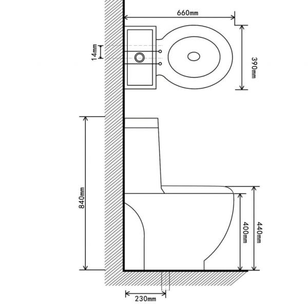 Toilette Rund Keramik Schwarz