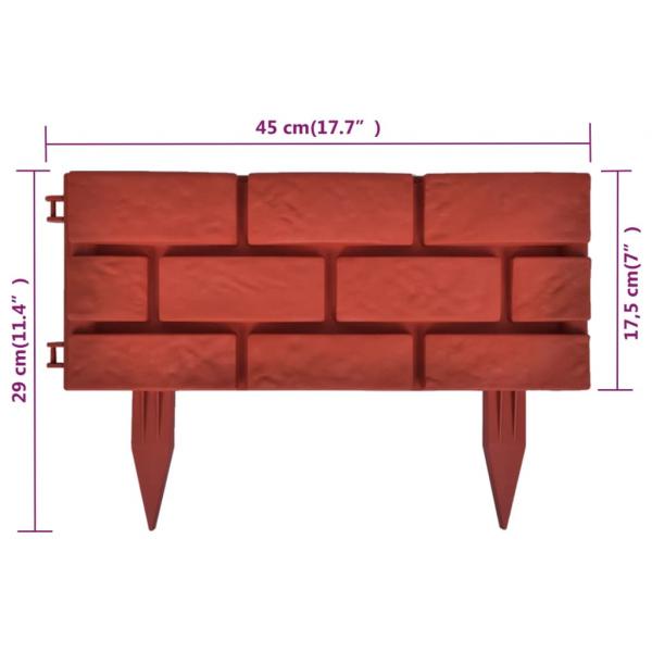 Rasenkanten 11 Stk. Backstein-Design