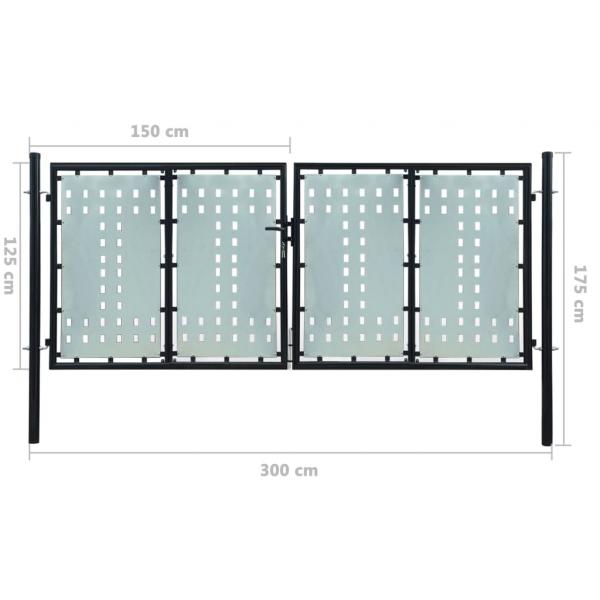 Zauntor (Einzeltor) Schwarz 300x175 cm 