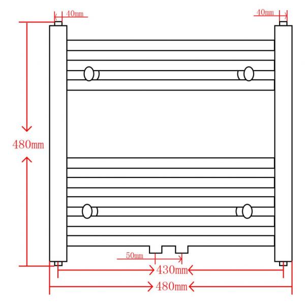 Handtuchheizkörper Warmwasser Gebogen Grau 480x480 mm