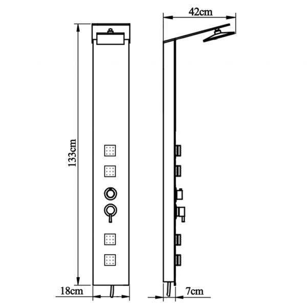 Duschpaneel-System Glas Braun