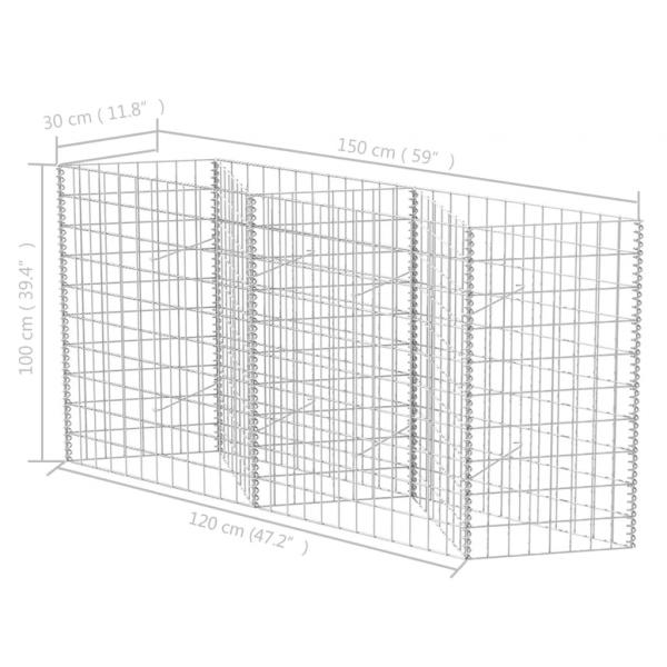 Gabionenkorb Pflanzkasten Gemüse-Hochbeet Stahl 120×30×100 cm