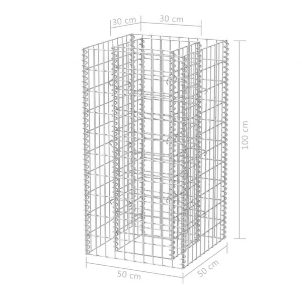 Gabionen-Hochbeet Stahl 50×50×100 cm