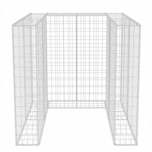 Gabionen-Mülltonnenverkleidung für 1 Tonne Stahl 110x100x120cm  