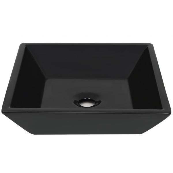 Waschbecken Keramik Quadratisch Schwarz 41,5 x 41,5 x 12 cm