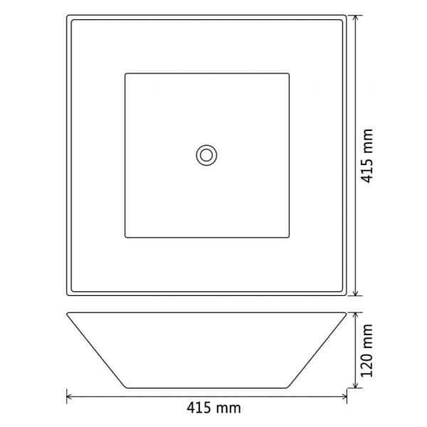 Waschbecken Keramik Quadratisch Schwarz 41,5 x 41,5 x 12 cm