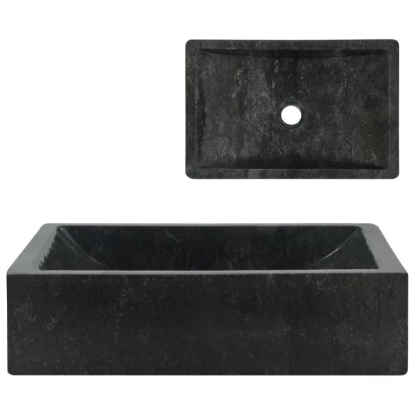 ARDEBO.de - Waschbecken 45x30x12 cm Marmor Hochglanz-Schwarz