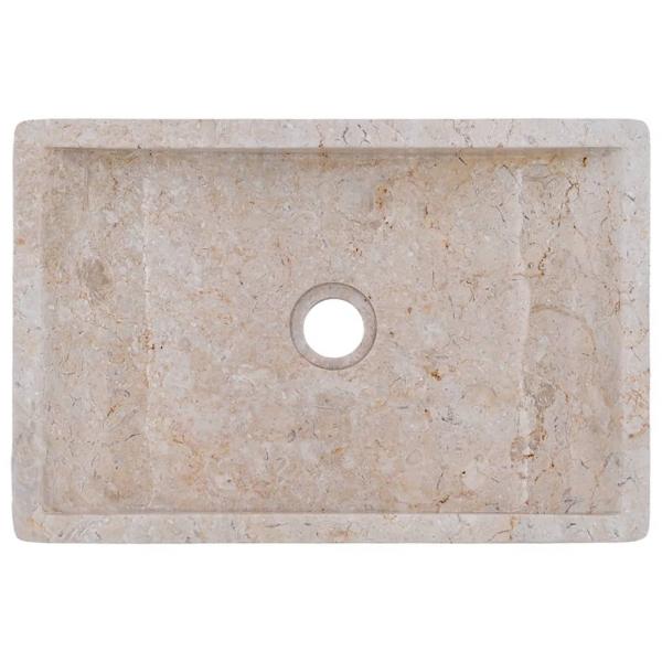 Waschbecken 45x30x12 cm Marmor Hochglanz-Creme