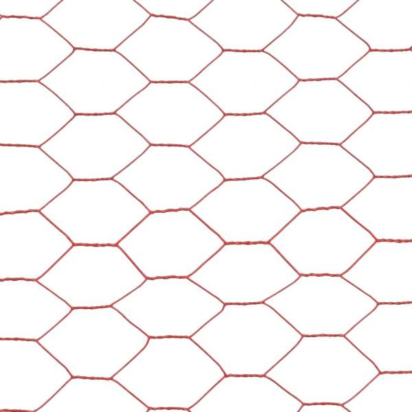 Drahtzaun Stahl mit PVC-Beschichtung 25x0,5 m Rot