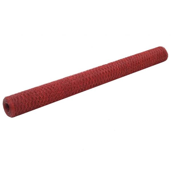 ARDEBO.de - Drahtzaun Stahl mit PVC-Beschichtung 25x1,5 m Rot