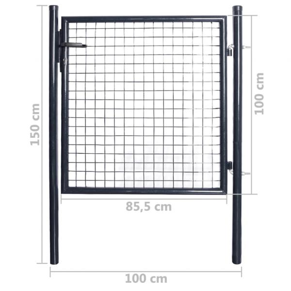 Mesh-Gartentor Verzinkter Stahl 85,5x100 cm Grau