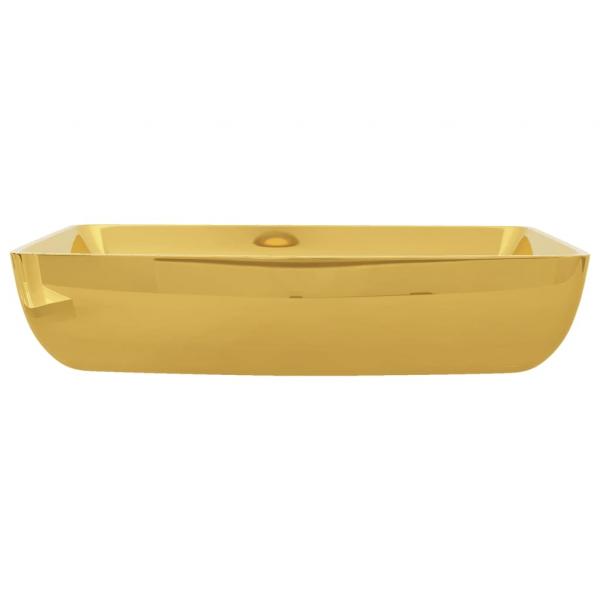 Waschbecken 71 x 38 x 13,5 cm Keramik Golden