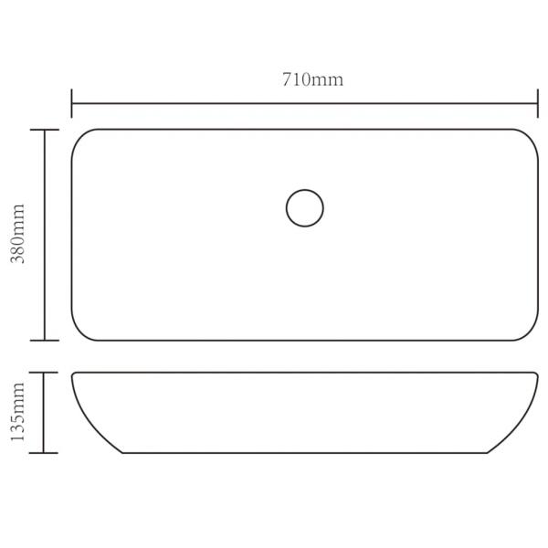 Waschbecken 71 x 38 x 13,5 cm Keramik Golden