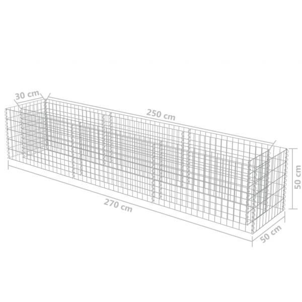 Gabionen-Hochbeet Verzinkter Stahl 270×50×50 cm