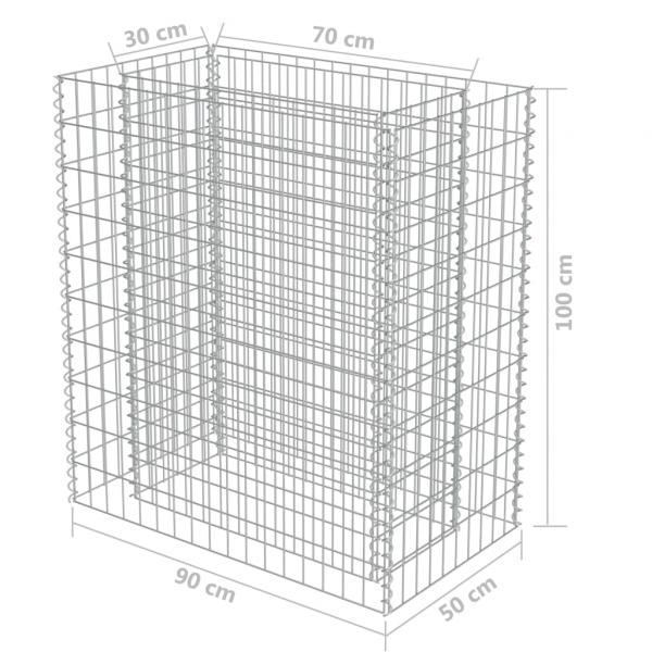  Gabionen-Hochbeet Verzinkter Stahl 90×50×100 cm