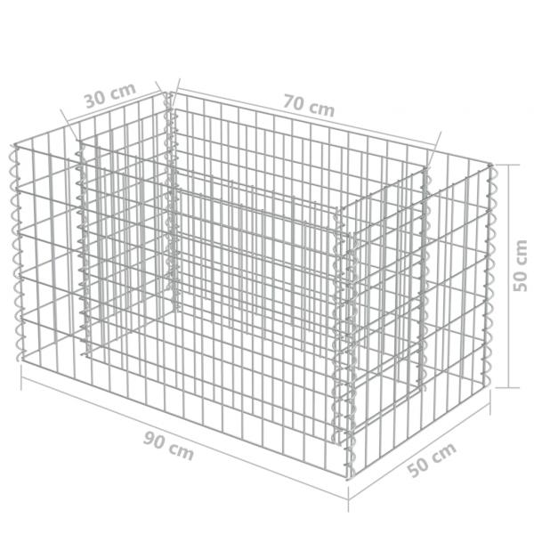 Gabionen-Hochbeet Verzinkter Stahl 90×50×50 cm