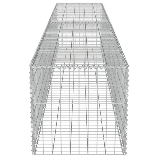 Gabionenwand mit Abdeckung 300×50×50 cm Verzinkter Stahl