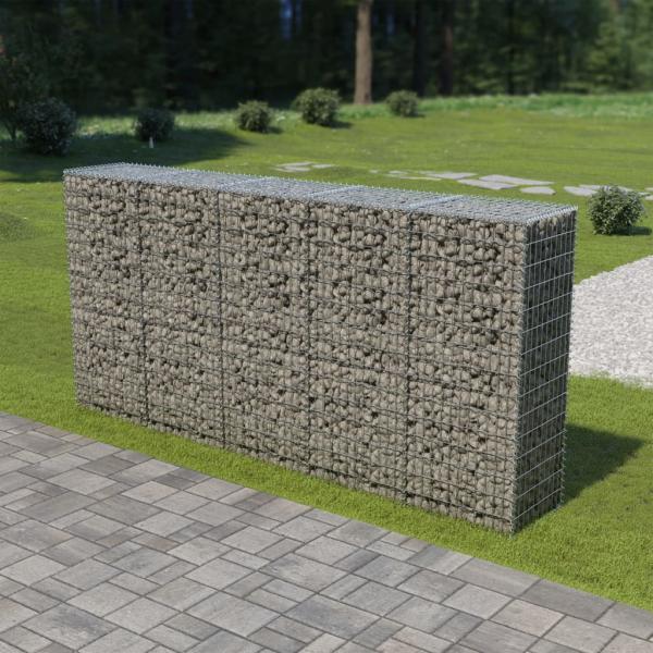 ARDEBO.de - Gabionenwand mit Abdeckung Verzinkter Stahl 300×50×150 cm