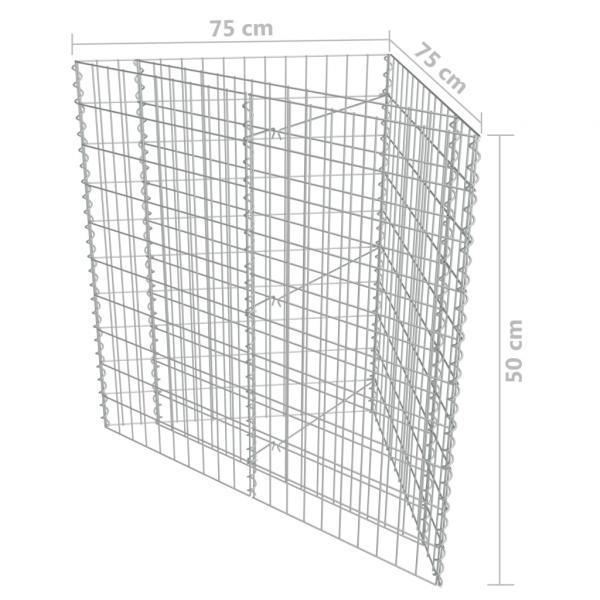 Gabionen-Hochbeet Verzinkter Stahl 75×75×50 cm