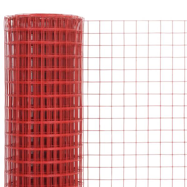 Drahtzaun Stahl mit PVC-Beschichtung 10x1 m Rot